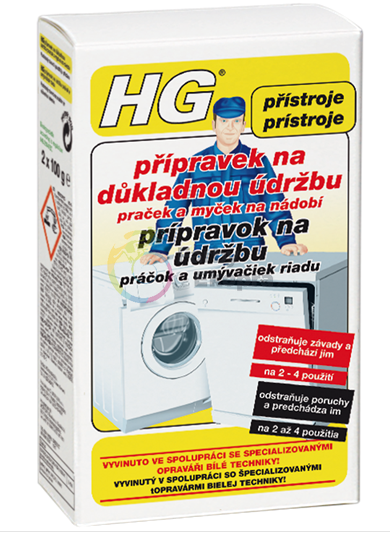 HG prípravok na údržbu práčok a umývačiek riadu 200ml