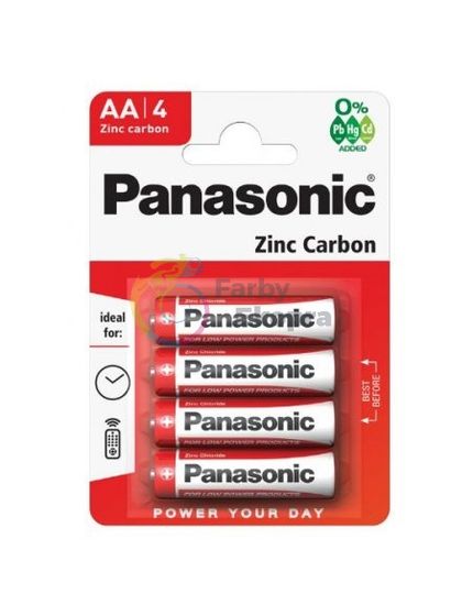 Panasonic Zinc Carbon AA batérie 4ks