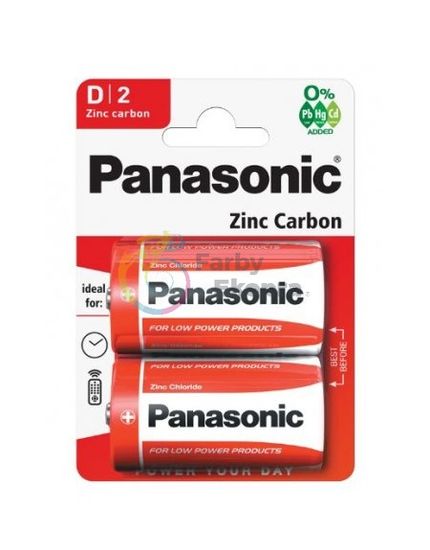Panasonic Zinc Carbon D /R20-1,5V batérie 2ks