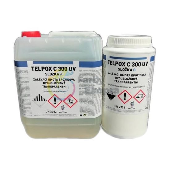 Telpox C300 UV sada, číra živica 5,34 kg + tužidlo 1,66 kg